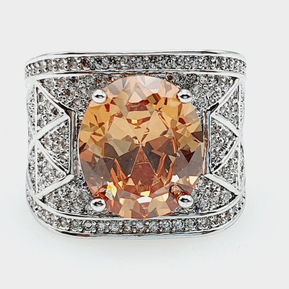 🎀  925 Silver Round Shape Cut 3A CZ Retro Style Ring for Men, FB16FA1100 - Picture 5 of 5